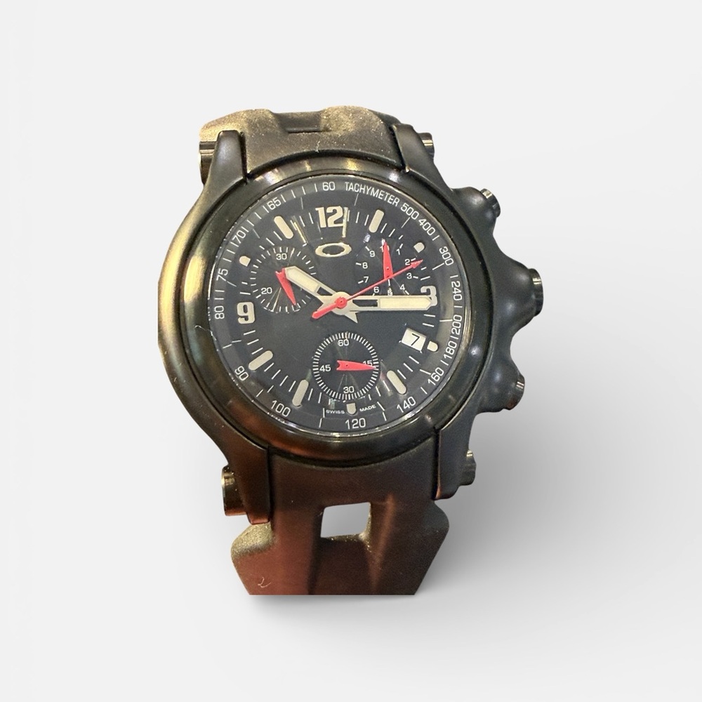 Black Oakley Holecraft Men's Watch -Pre-owned like new. Case included